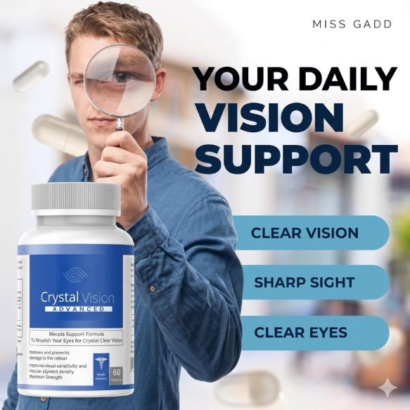 Crystal Vision eye supplement with lutein and zeaxanthin designed for daily eye health support